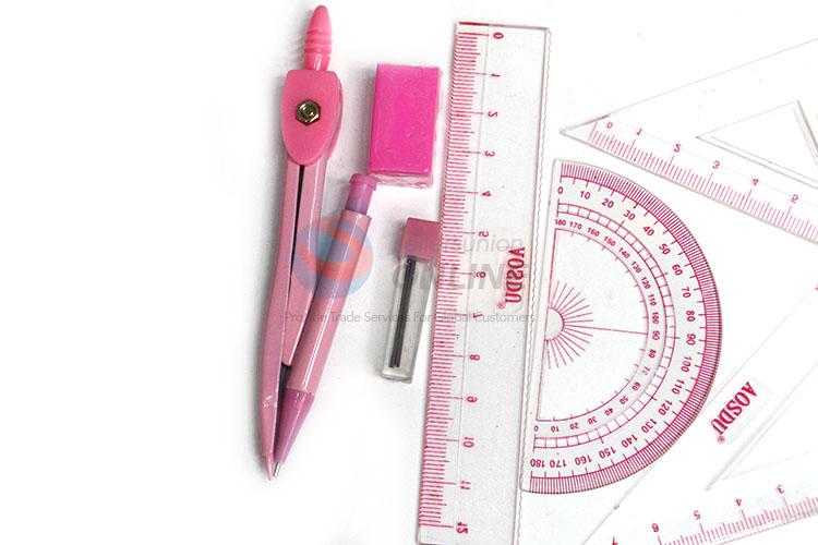 Wholesale Supplies Pink Compass with Ruler Set for Students