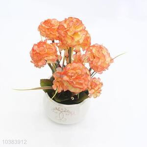 Small pincushion fake <em>bonsai</em> with ceramic <em>pot</em>