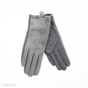 Fashion Winter Crystal Driving Gloves for Lady