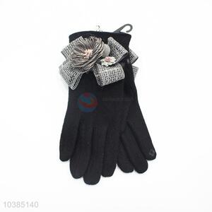 Women Winter Polyester Flower Deecorative Party Gloves