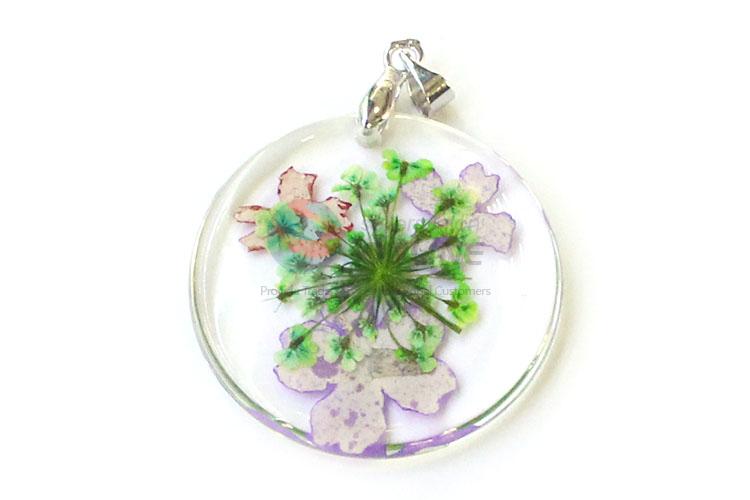 Best Sale Round Real Flower Zinc Alloy Pendant