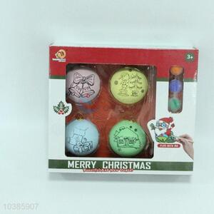 4PCS DIY Christmas Balls+Pens+Pigment