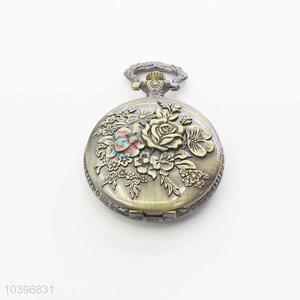 Rose Quartz Movement Skeleton Pocket Watch