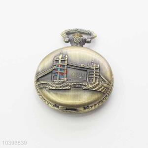 Bridge Quartz Movement Skeleton Pocket Watch