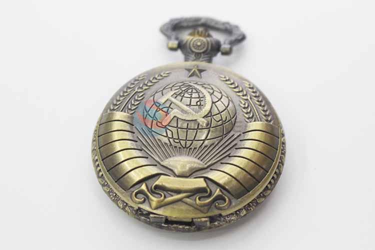 Badge Quartz Movement Skeleton Pocket Watch