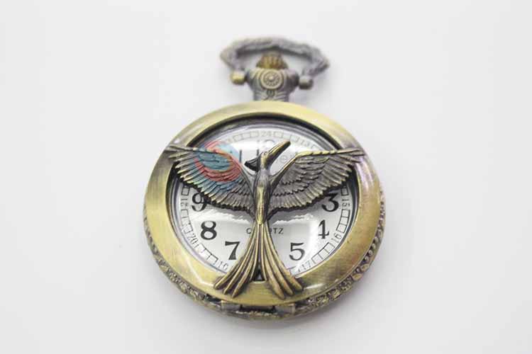 Eagle Quartz Movement Skeleton Pocket Watch