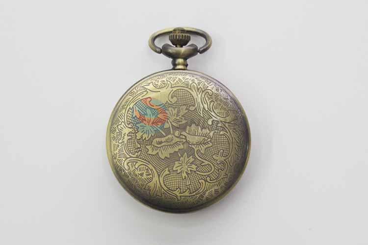 Dragon Quartz Movement Skeleton Pocket Watch