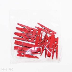 12PC/Set Red Color Wooden Clip for Photo Decoration