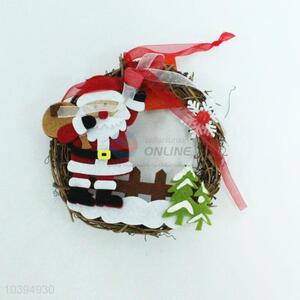 Special Design Christmas Decorations Christmas Rattan Ring Santa Claus Pendant