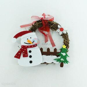 Recent Design Christmas Decorations Christmas Rattan Ring Snowmen Pendant