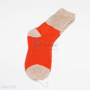 Best selling orange knit sock,9.5*28cm