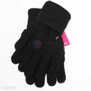 Best selling black knitting gloves,11.5*19.5cm