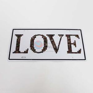 Factory price love pattern iron hanging painting