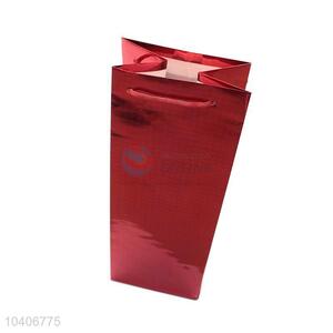 Cheap wholesale high quality laser laminated wine bags with handles