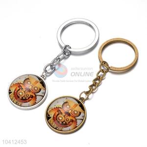 Custom Colorful Owl Pattern Alloy Key Chain Key Ring