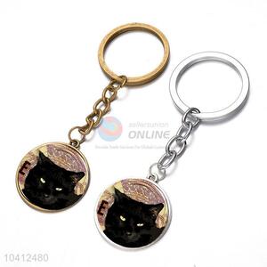 Best Sale Black Cat Pattern Alloy Key Ring Keychain