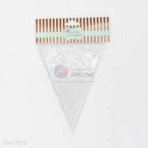 Party Decorated Silver Paper Pennant