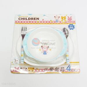 Cartoon Cute Children Soup Bowl Fork Cutlery Dinnerware Set