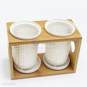 Simple Style Ceramic Hollow-out Chopsticks Holder