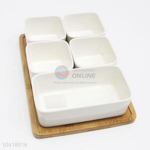 Five Dried Fruit <em>Plate</em> Dessert <em>Plate</em> with <em>Bamboo</em> Tray