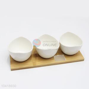 Three White Ceramic Round Shaped Dried Fruit Tray Dessert Plate