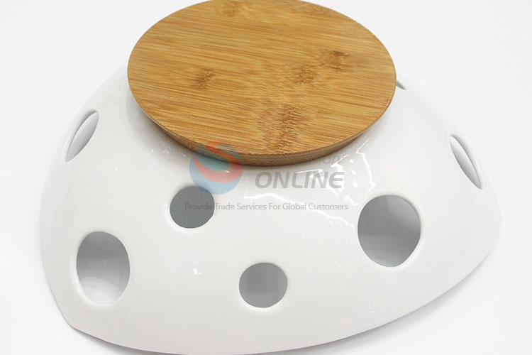 Simple Style Hollow-out Ceramic Bowl Tools White Salad Bowl