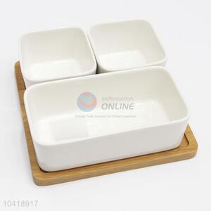 New Arrival Three Dried Fruit Plate Dessert Plate with Bamboo Tray