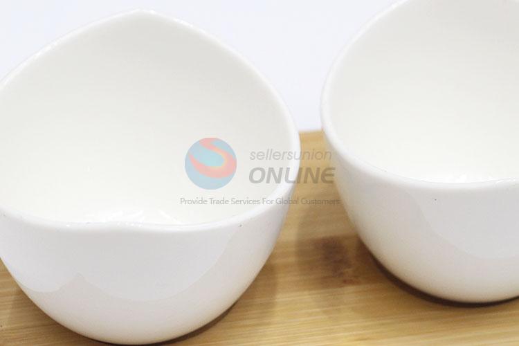 Three White Ceramic Round Shaped Dried Fruit Tray Dessert Plate