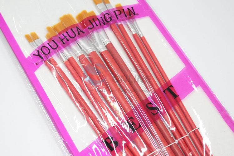 Professional Red Handle Nylon Art Paintbrush Set