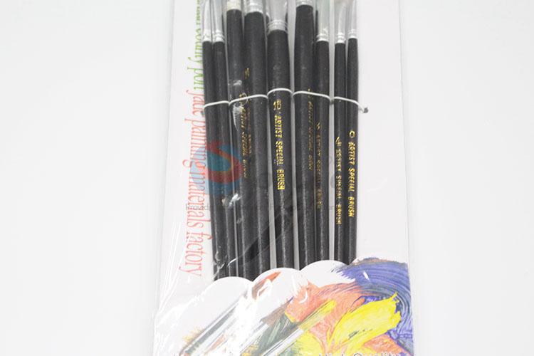 Student Black Handle Nylon Art Paintbrush Set