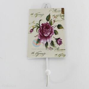 Home Flower Pattern Metal Hook for Wall