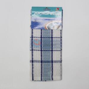 Wholesale cheap linen printed grid tea towel
