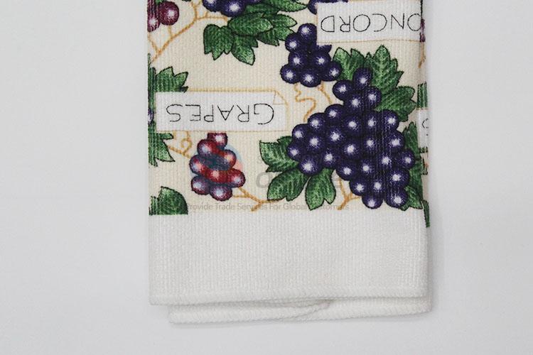 Wholesale Grapes Printed Microfiber Kitchen Tea Towels