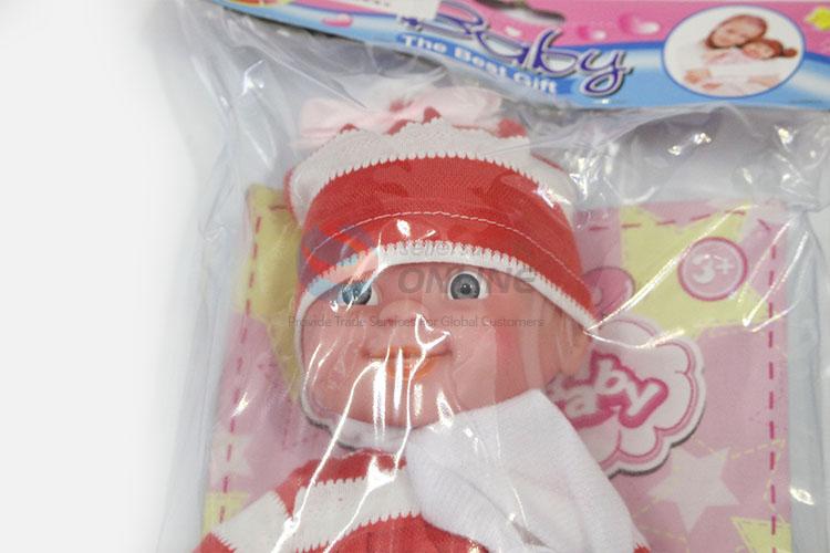 Best Selling 14-inch Cotton 12 Sounds Boy Doll With Tableware for Kids