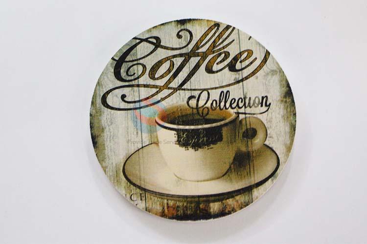 Round Wood Cup Mat