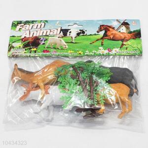 Factory Price 4 pcs Plastic Farm Animal Toy Kids Toys Gifts