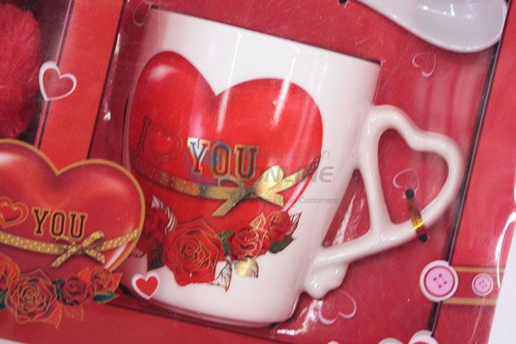 Ceramic mug cookie couple coffee cup with bear