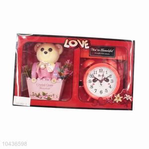 Lovers clock printing desktop clock with bear