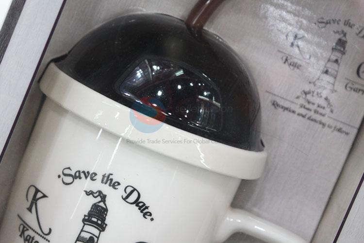 Creative Mugs Ceramic Coffe Cups with Straw