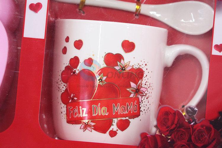 Couple gift ceramic mug with alarm clock