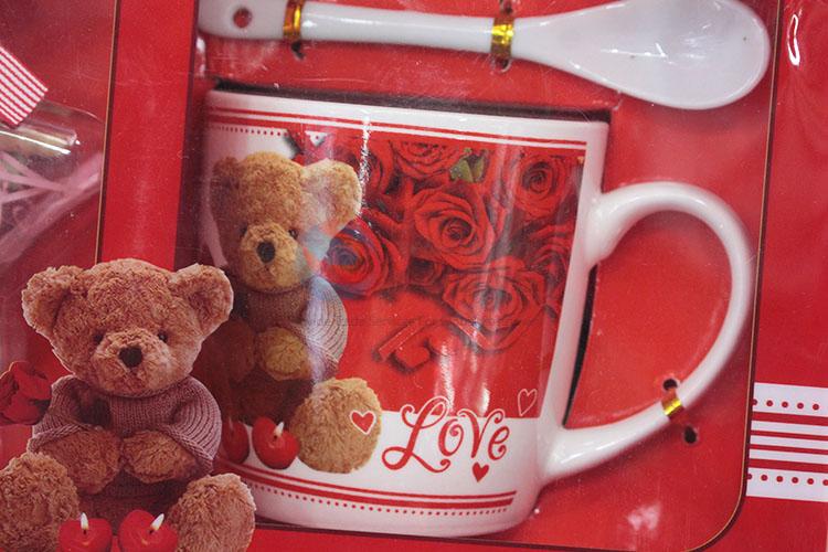 Valentine gift wishing bottle coffee cup ceramic couple mug