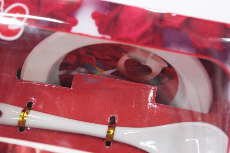 Ceramic red couple cup with fake bonsai for houseware