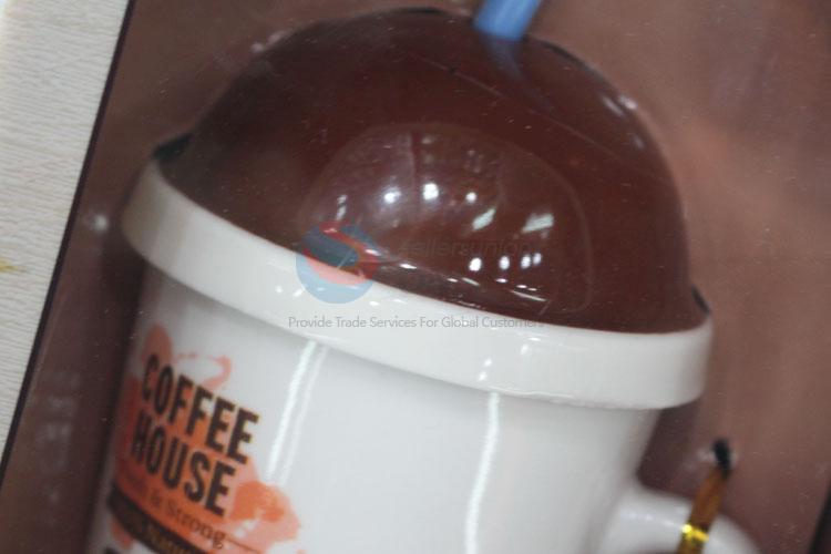 Ceramic cup creative love cups with straw