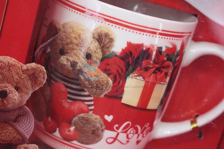 Wolesale couples ceramic mug cup/wedding mugs with bear