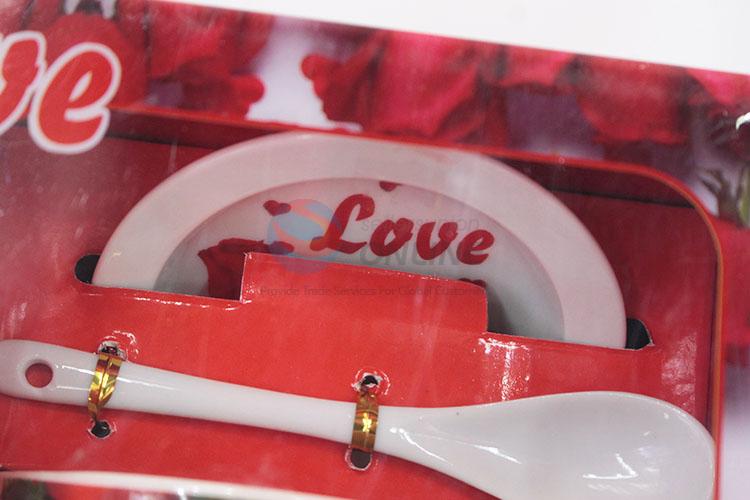 Fashion Fake Flower Ceramic Couple Cup Set Wholesale