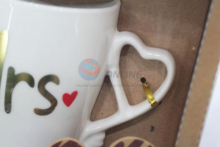 Large capacity couple souvenir cups with spoon
