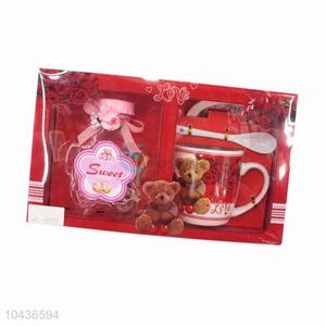 <em>Valentine</em> couple mug tea cup ceramic souvenir cup with wishing bottle