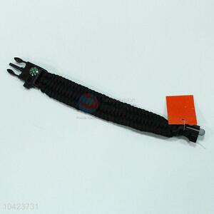 New Products Outdoor Compass Survival Bracelet with Flintstone and Whistle