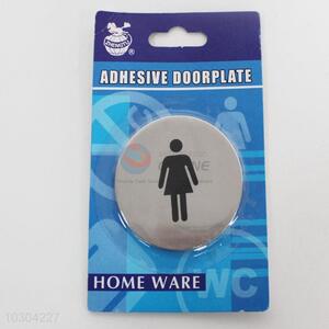 Custom Adhesive Doorplate Stainless Steel Toilet Sign