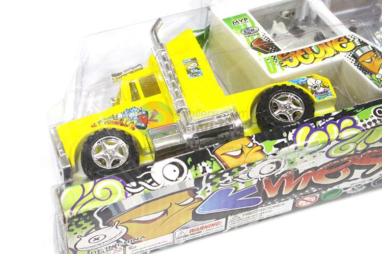 New Arrival Inertial Towing Vehicle With 6 Pieces Animal Model Toy Set